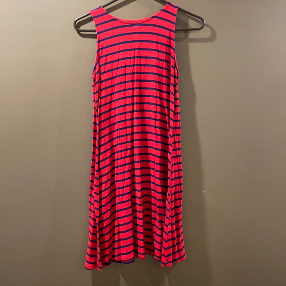Old Navy red and navy stripe tank dress- Small
